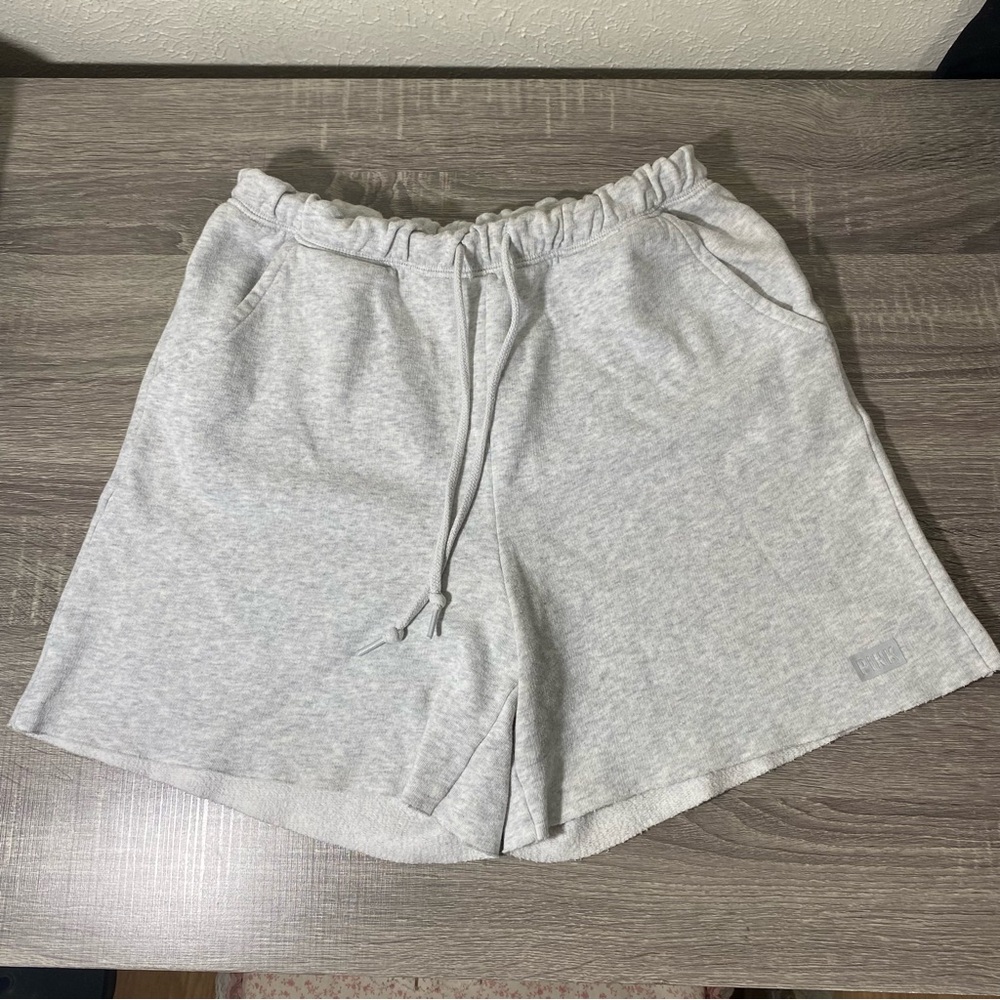 Size S light grey Victorias Secret Pink elastic jersey shorts